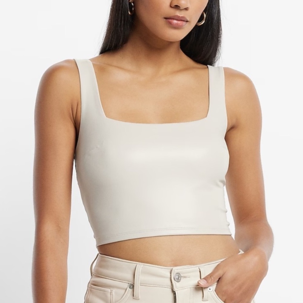 $55 NWT Express faux leather cropped tank XL